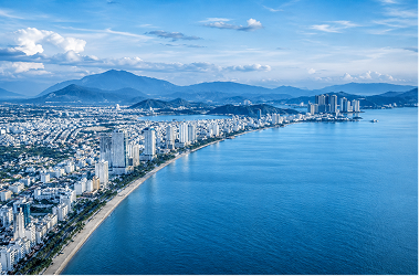Nha Trang coastline aerial view